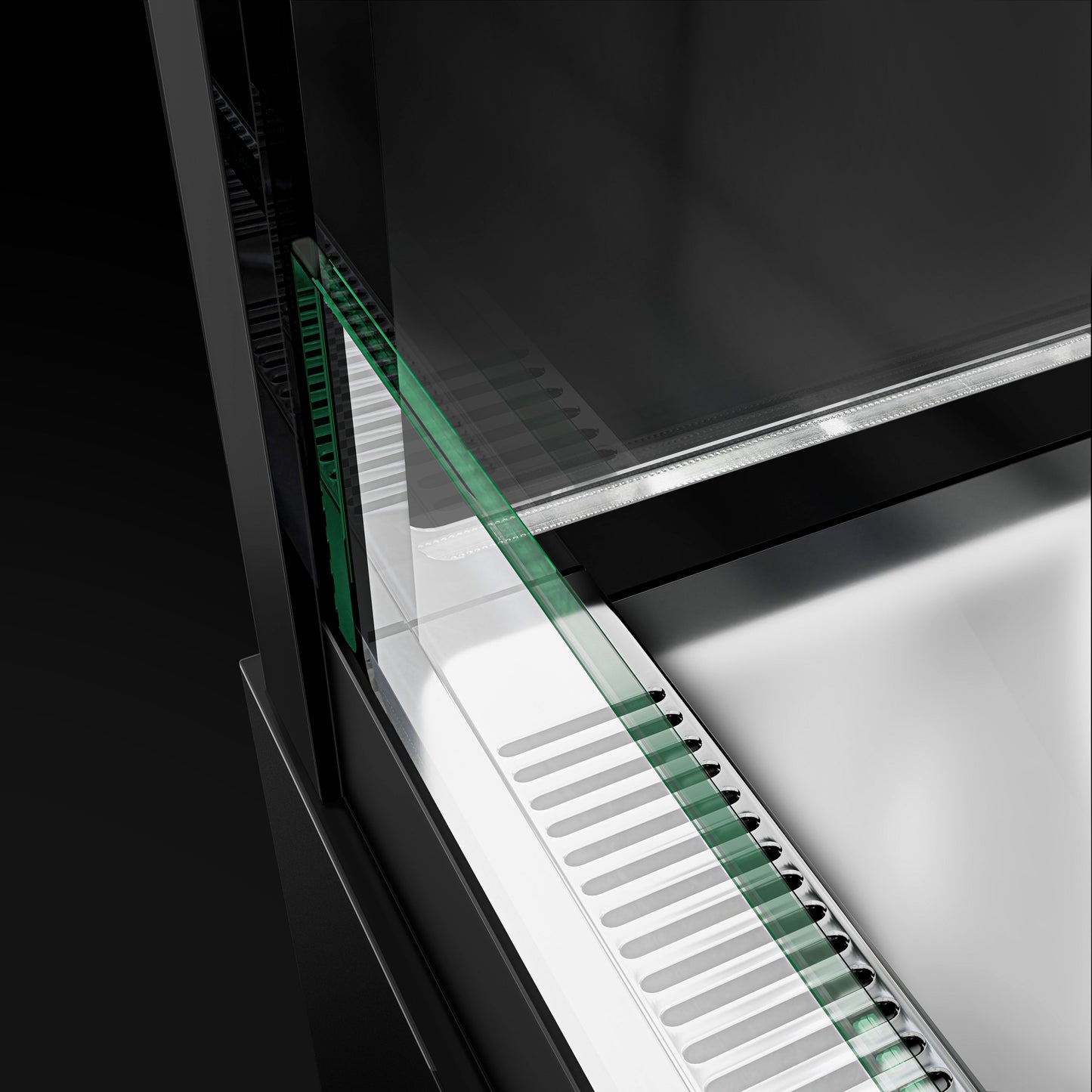 Refrigerated Pastry Display Case Double Glazing 530L Matt Black KTVOG157SM