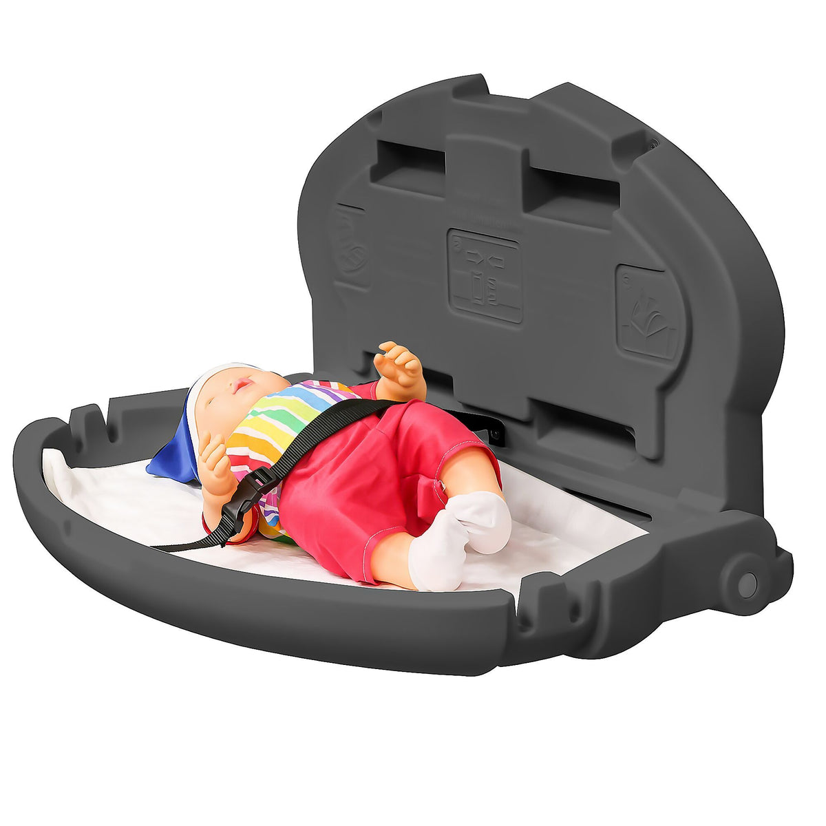 Wall Mounted Baby Changing Table Grey Plastic