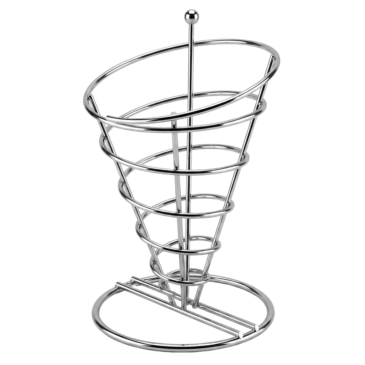 French Fry Serving Cone 230mm Chrome PFSS23