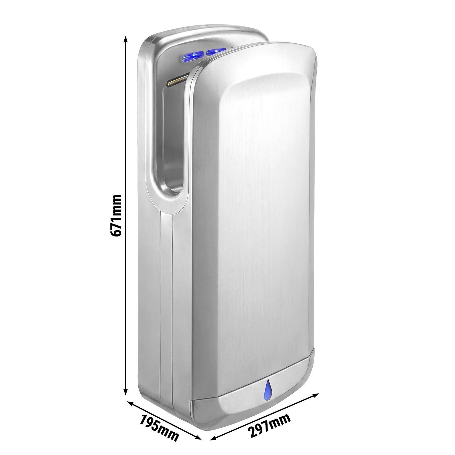 Sensor High Speed Hand Dryer Set of 2 Stainless Steel Matte