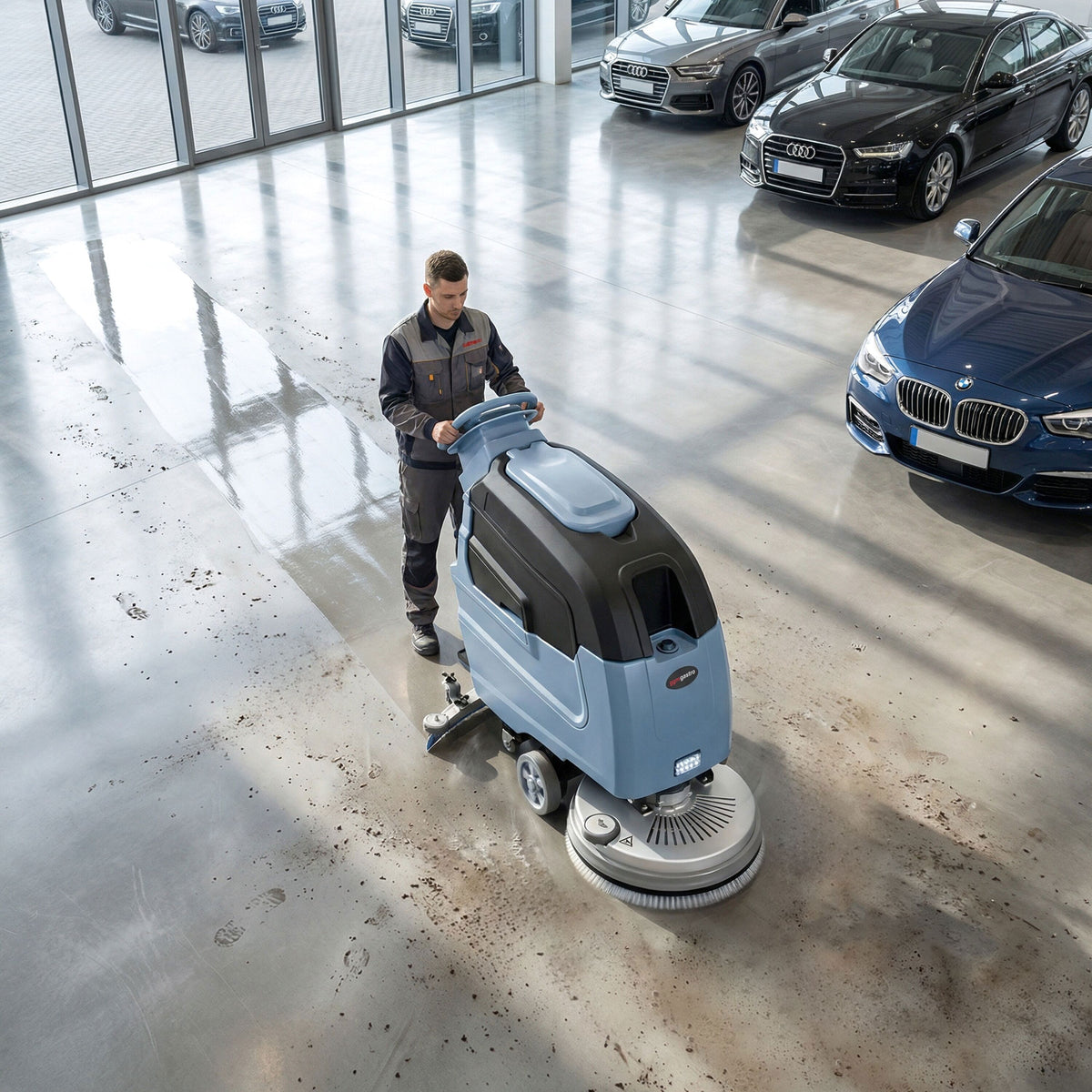 Commercial Walk-Behind Floor Scrubber Dryer 520mm 2650m²/h