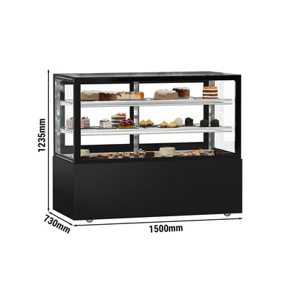 Refrigerated Pastry Display Case Double Glazing 620L Matt Black KTGSF157SM