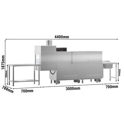 Commercial Belt Conveyor Dishwasher 4400mm 31kW