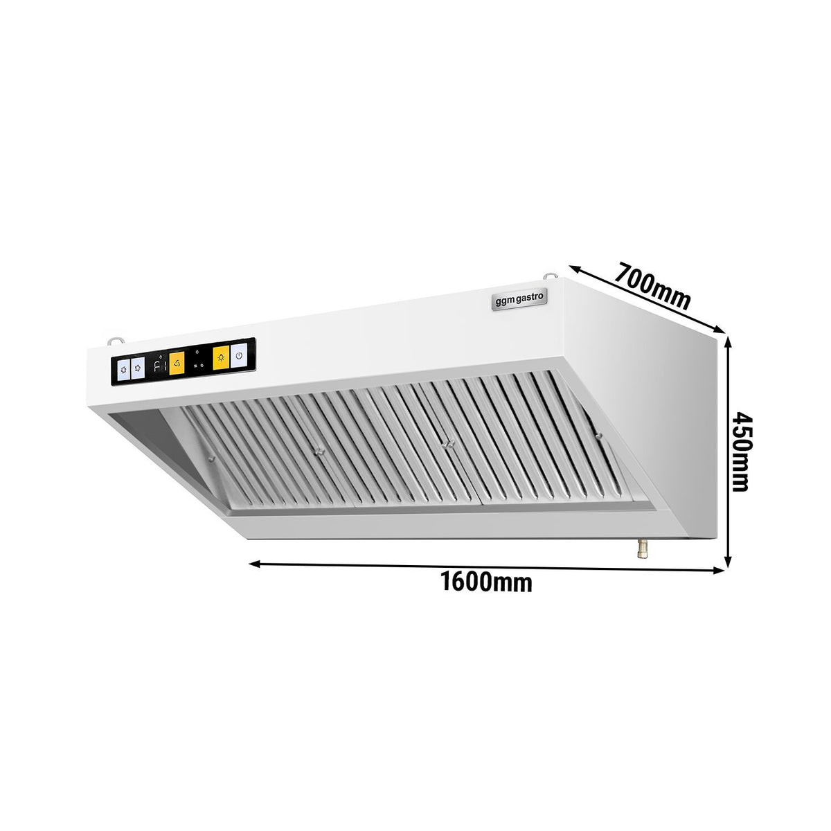 Commercial Wall Exhaust Hood 1600mm 2630m³/h