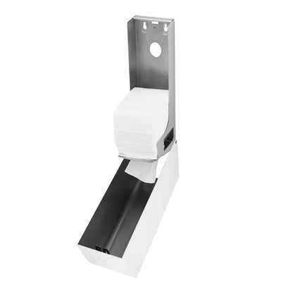 Wall Mounted Toilet Paper Dispenser 750 Sheets Stainless Steel White