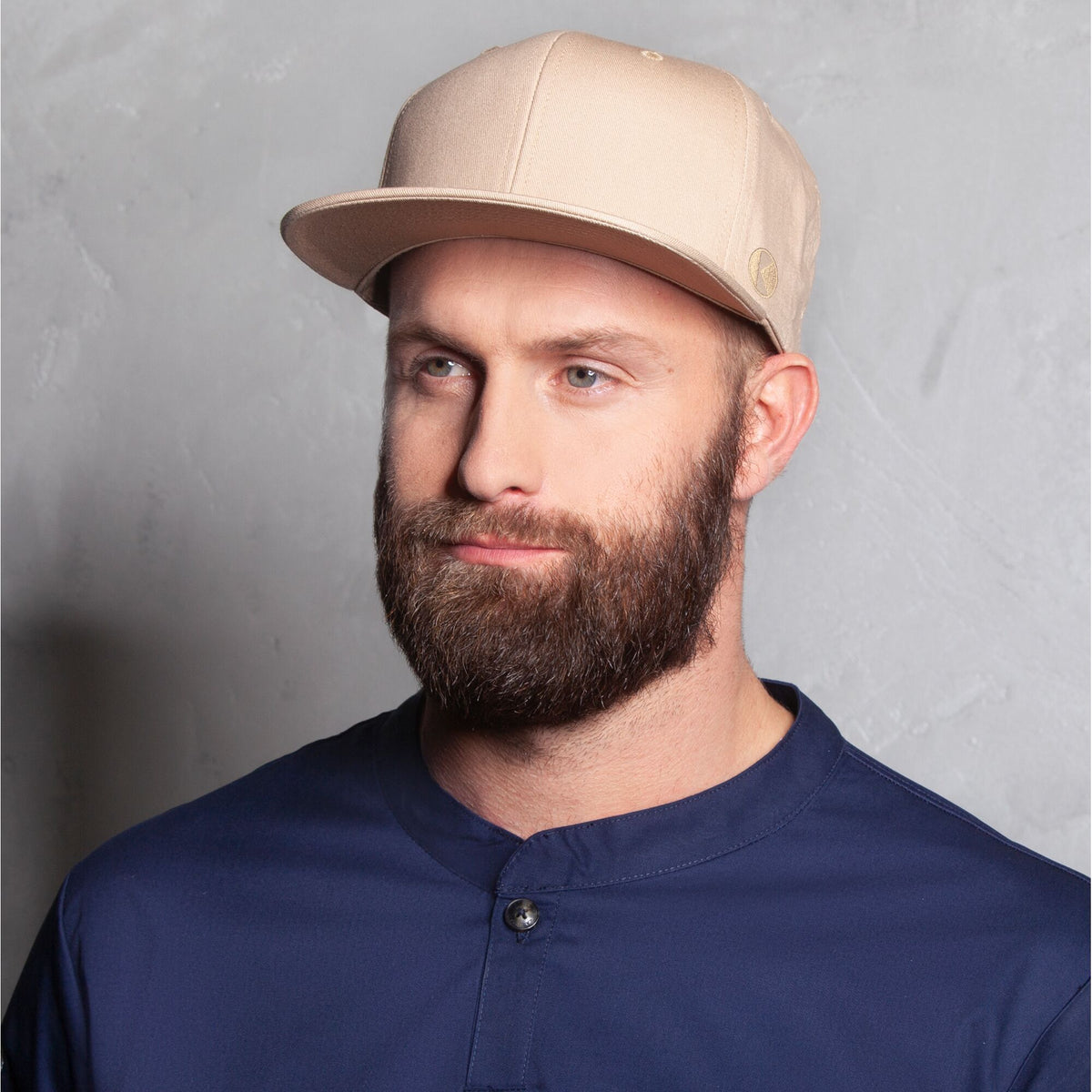 Unisex Classic Flat Peak Cap Beige FCCBK