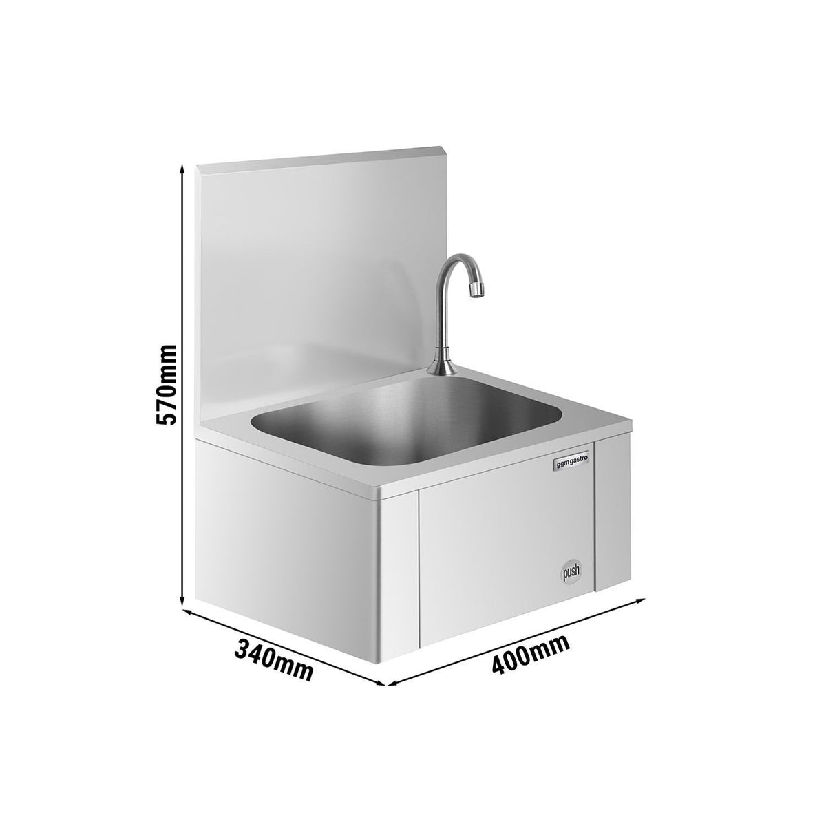 Commercial Knee-Operated Hand Wash Sink 400x340x570mm
