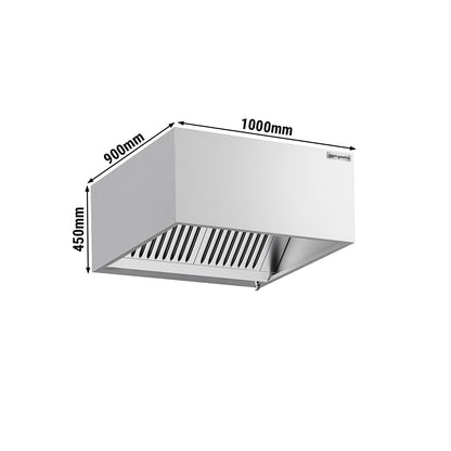 Commercial Induction Box Canopy Hood 1000mm