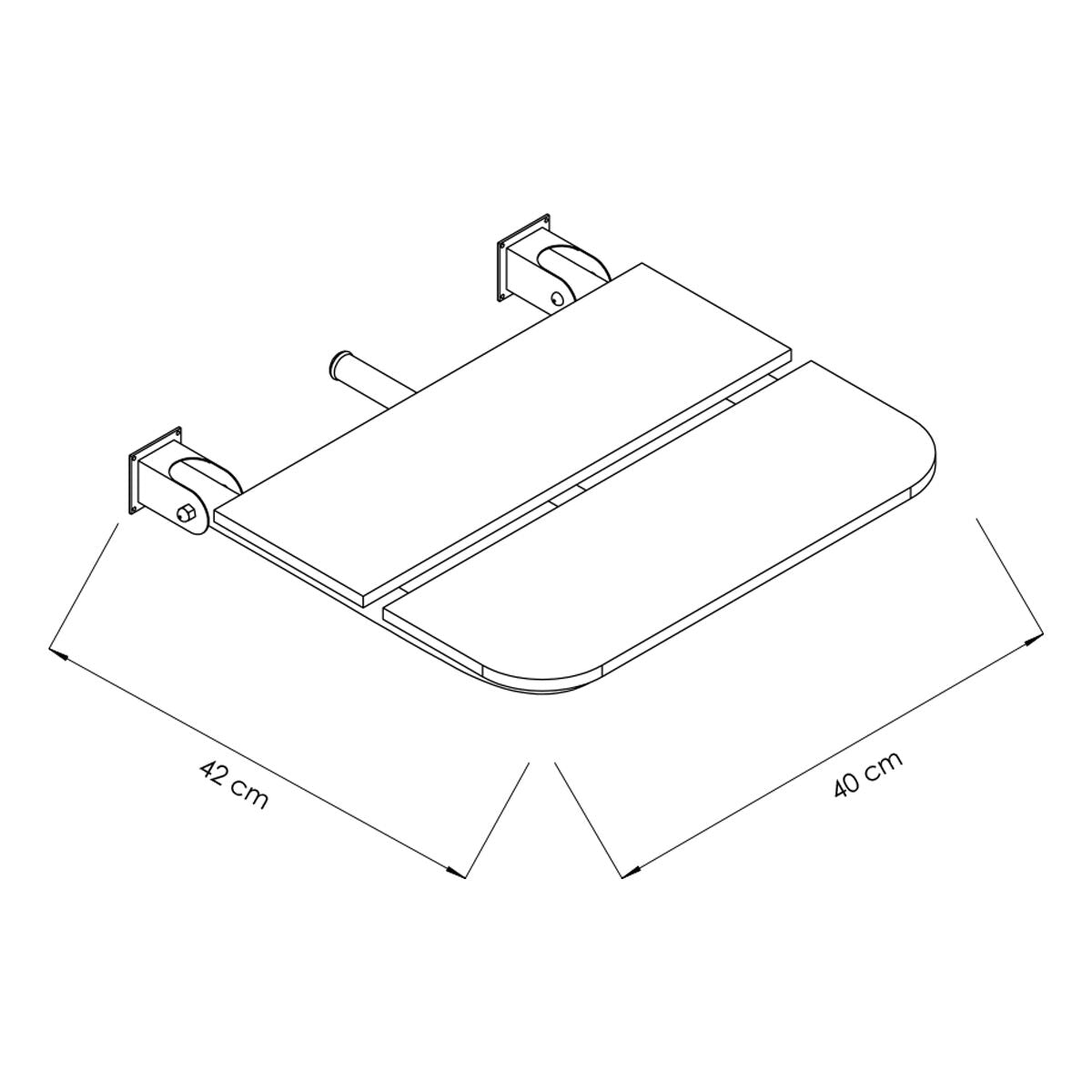 Wall Mounted Bathroom Shelf 400 mm Wooden