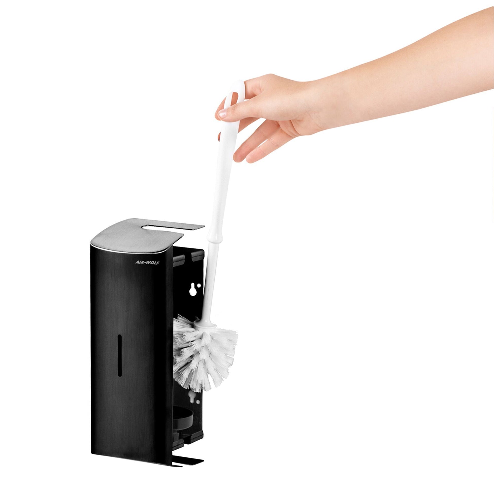 Toilet Brush Holder Matte Black Stainless Steel