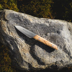 Utility Knife 100mm Blade Birch Wood Handle Brown