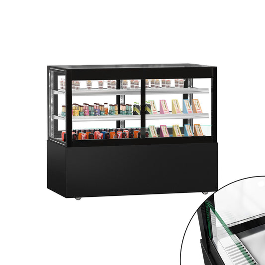 Refrigerated Pastry Display Case Double Glazing 530L Matt Black KTVOG157SM