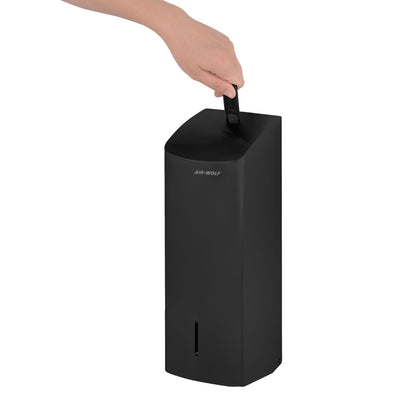 Wall Mounted Toilet Paper Dispenser 750 Sheets Matte Black Stainless Steel