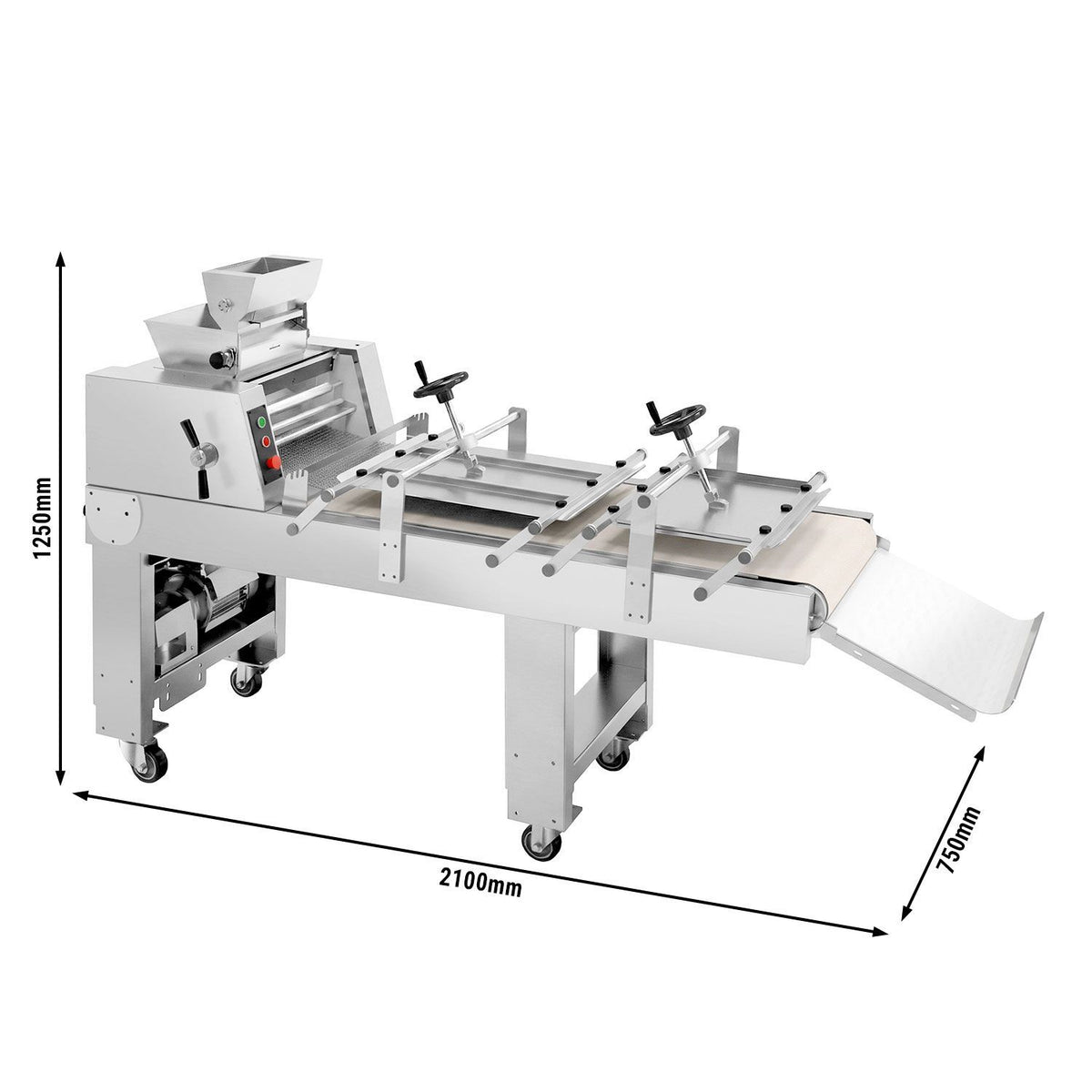 Commercial Baguette Moulder with Conveyor Belt 750x2100x1250mm