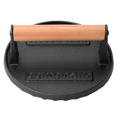 Smash Burger Press Cast Iron Grooved 175mm BPS175