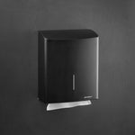 Paper Towel Dispenser 600 Towels Stainless Steel Black