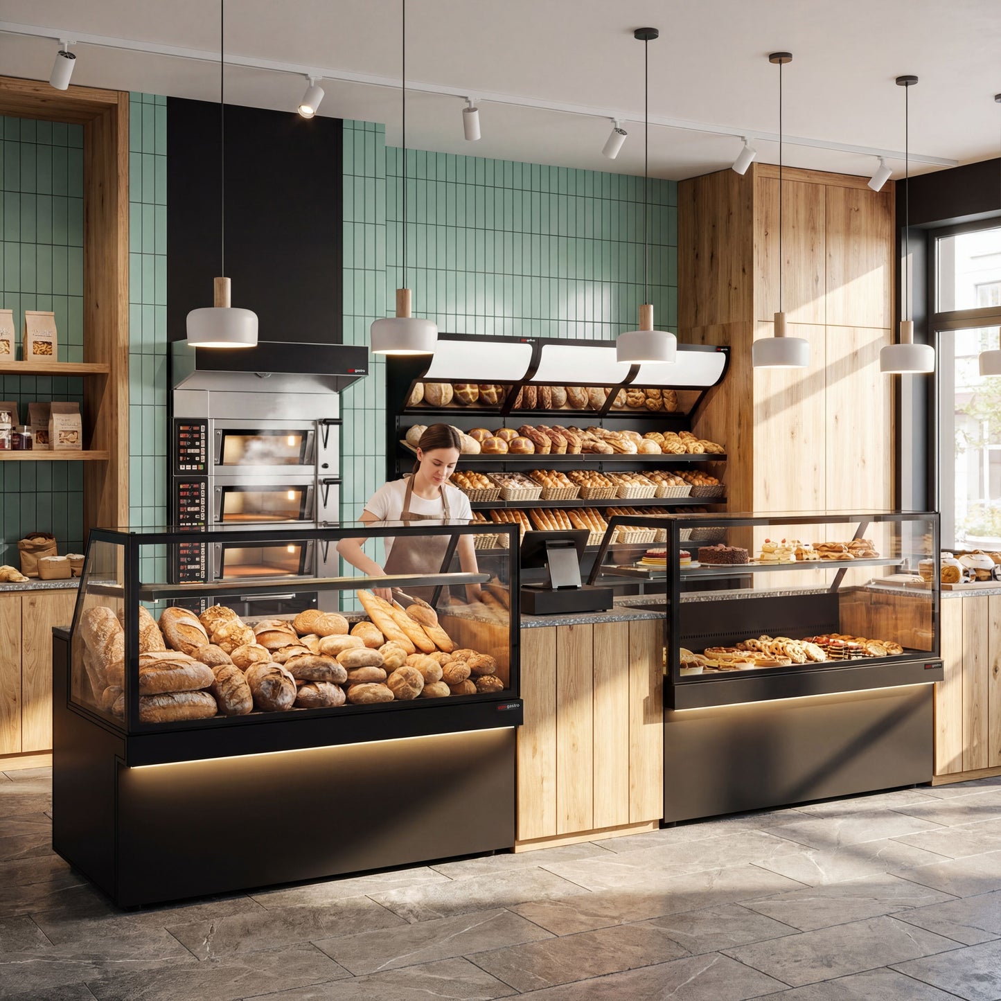 Bread Display Unit 3 Shelves Black 1200mm BRK1200