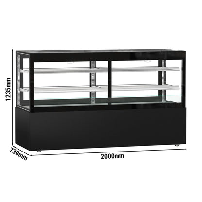 Refrigerated Pastry Display Case Double Glazing 710L Matt Black KTVOG207SM
