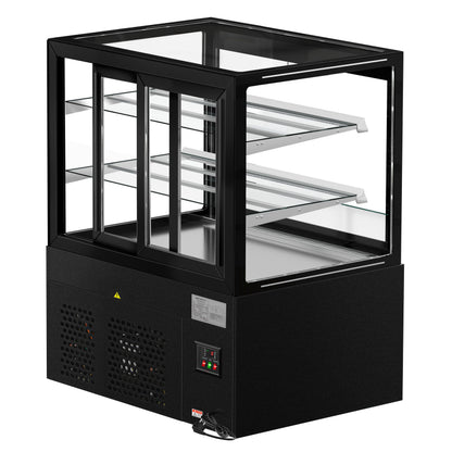 Refrigerated Pastry Display Case Double Glazing 435L Matt Black KTVOG107SM