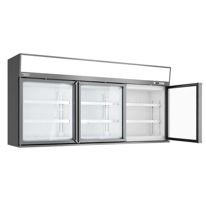 Supermarket Wall Freezer Display 2100mm 346L 820W Grey WTGIC3