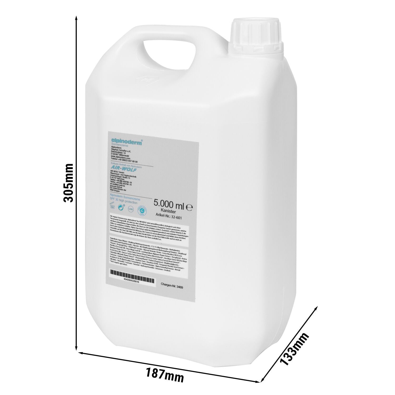 SPF30 Sunscreen Lotion Canister 5 l 32-601