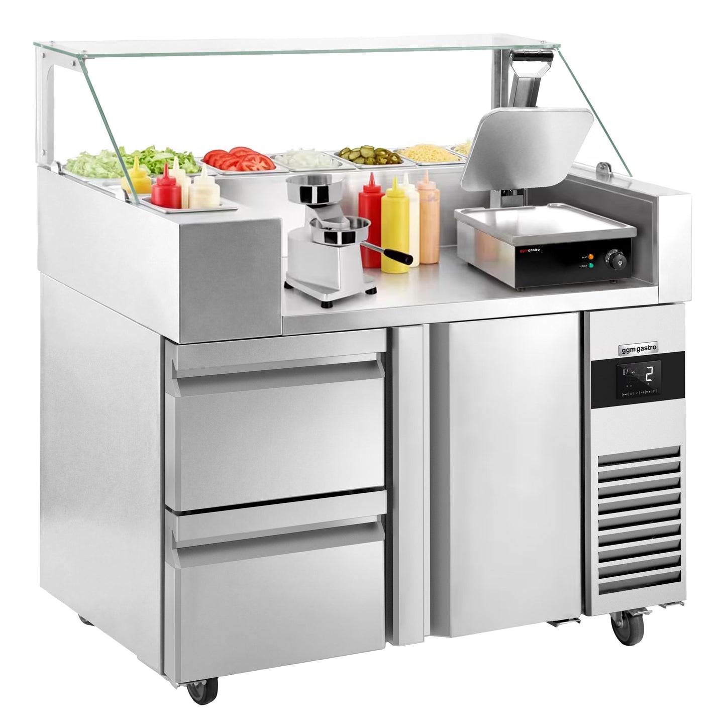 Refrigerated Preparation Table 1 Door 2 Drawers ZBF127DN#KGJ12#HM#SBF