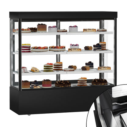 Refrigerated Pastry Display Case Double Glazing 1200L Matt Black KTG187SM