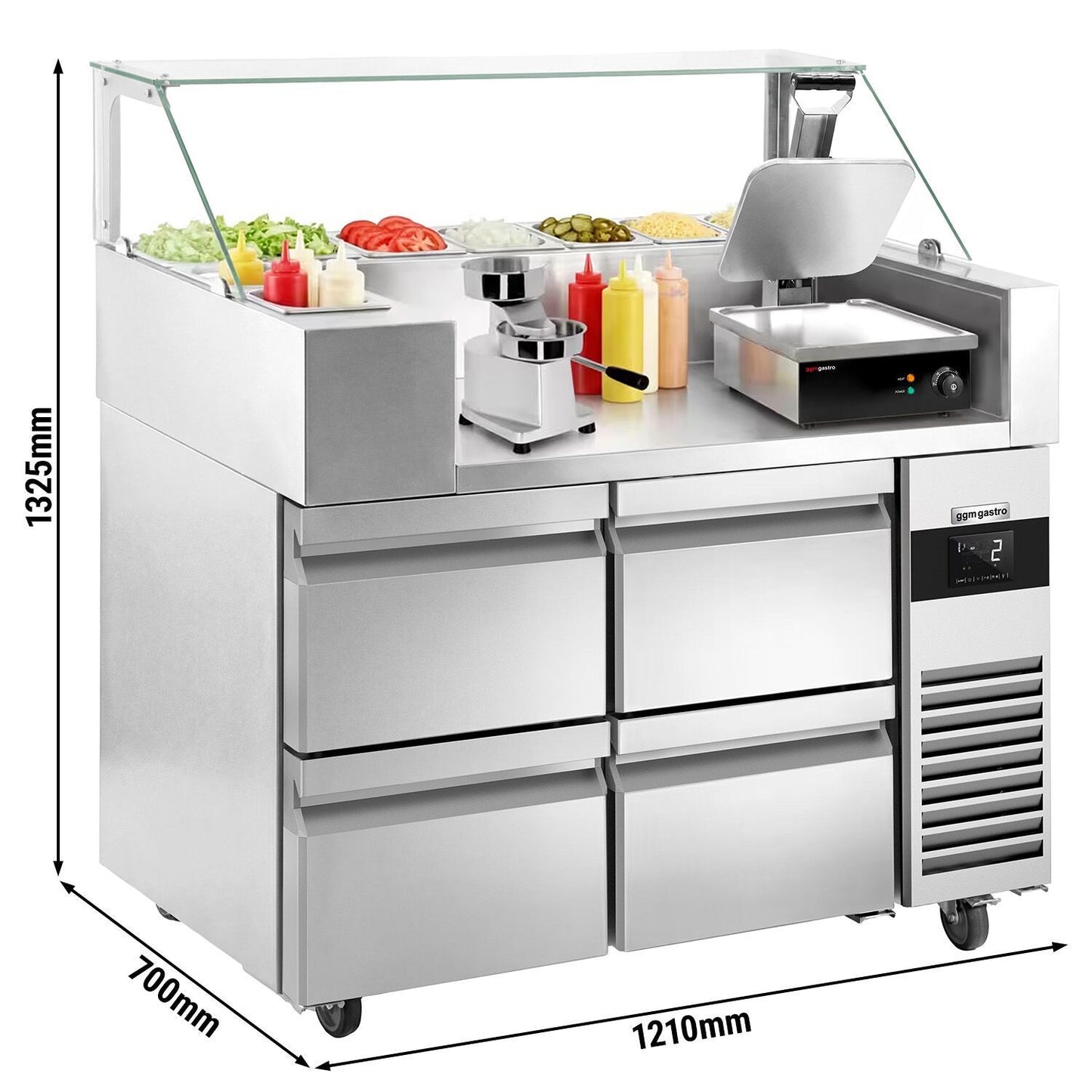 Refrigerated Saladette 4 Drawers ZBF127DN#KGJ12#HM#2SBF