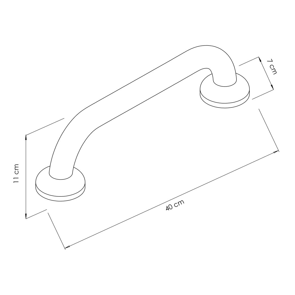 Wall Mounted Bathroom Grab Bar 400 mm Stainless Steel