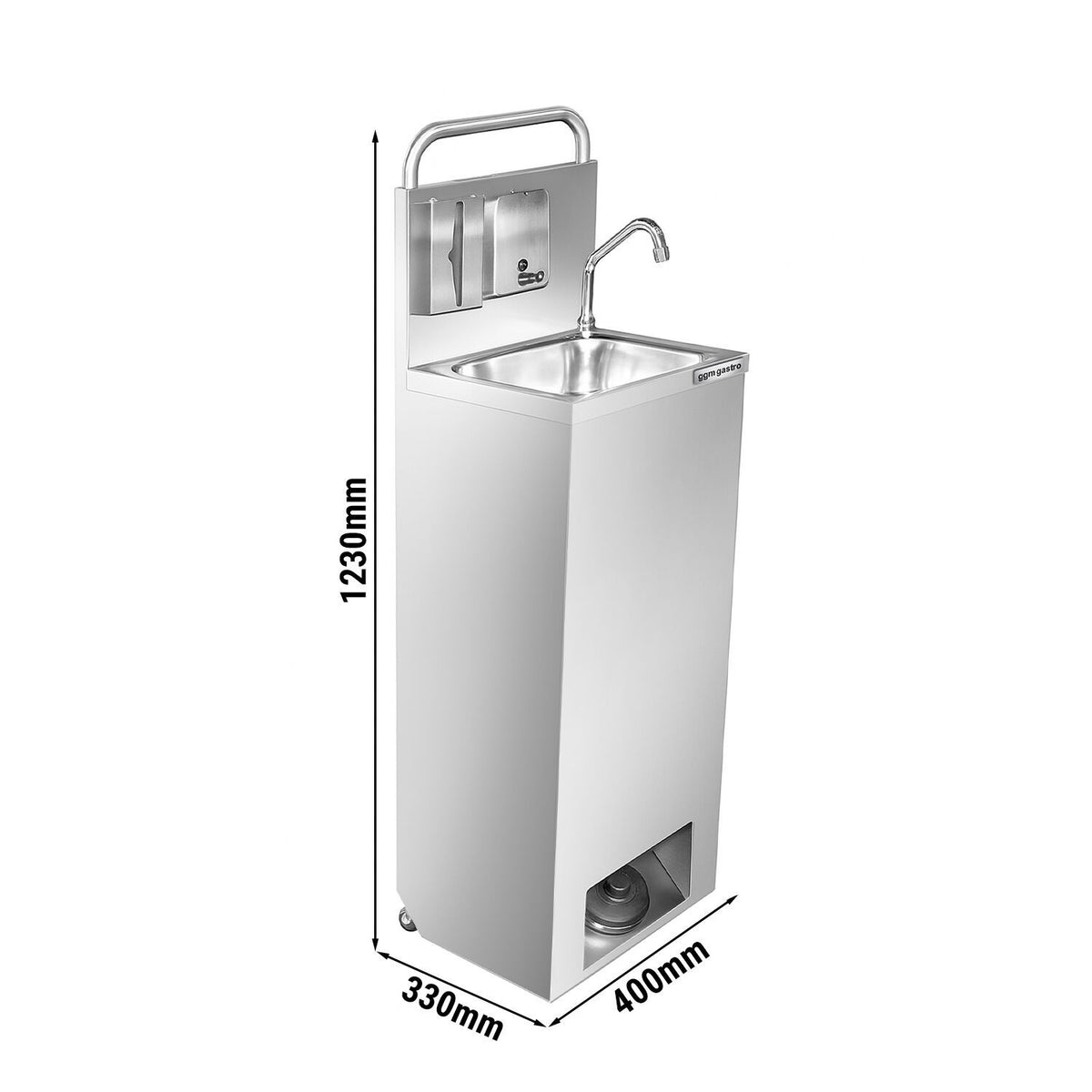Commercial Mobile Hand Wash Sink 400x330x1230mm