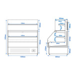 Commercial Refrigerated Counter Display 650W 230V VTBL128N