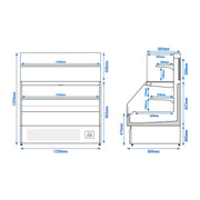 Commercial Refrigerated Counter Display 650W 230V VTBL128N