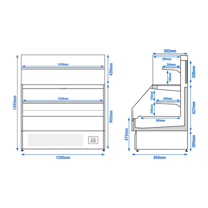 Commercial Refrigerated Counter Display 650W 230V VTBL128N
