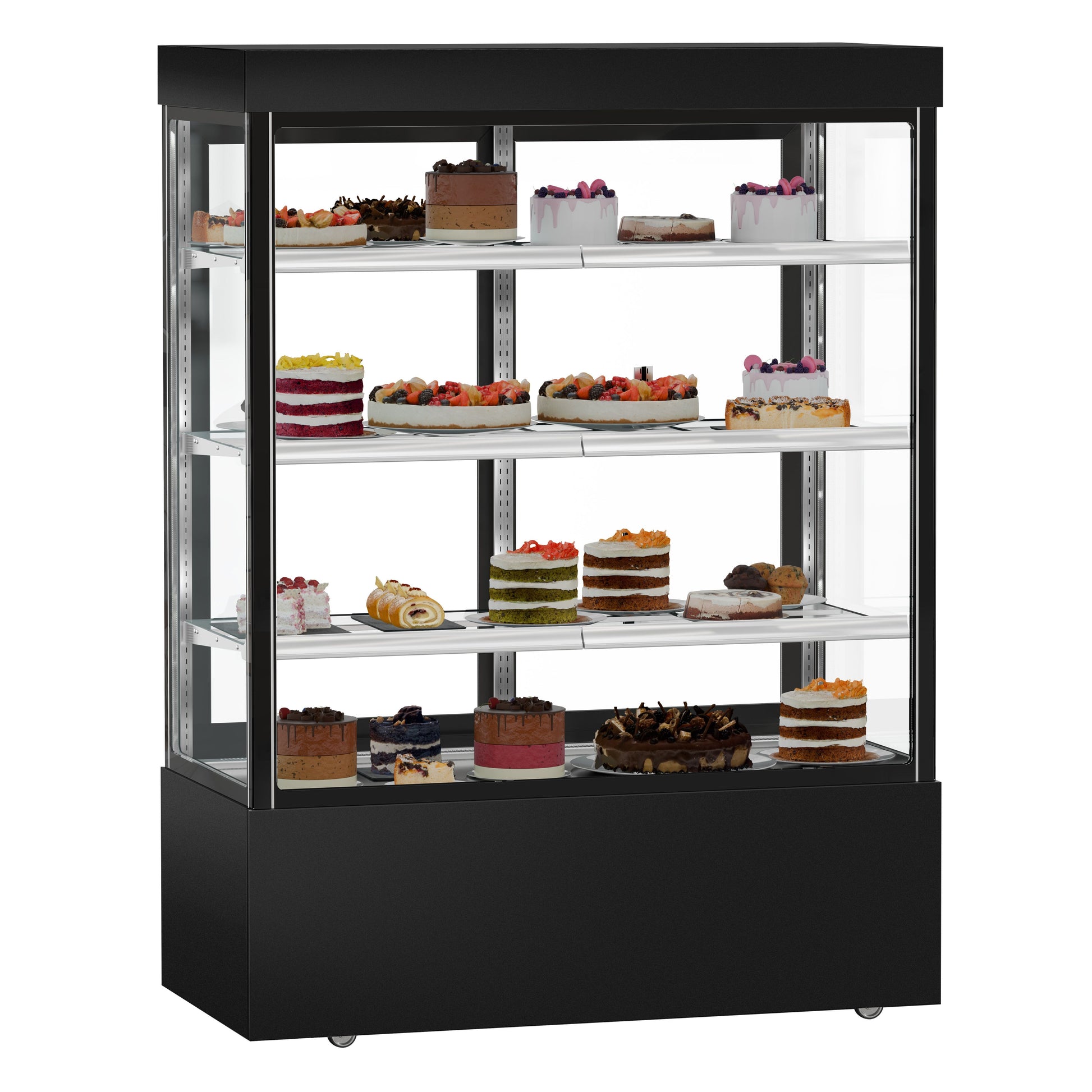 Refrigerated Pastry Display Case Double Glazing 1010L Matt Black KTG157SM