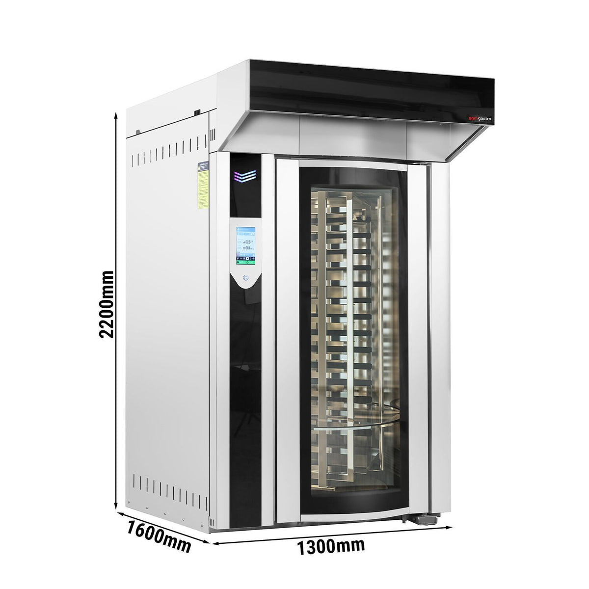 Commercial Rotary Bakery Convection Oven 1300x1600x2200mm