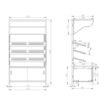 Bread Display Unit 3 Shelves Black 1200mm BRK1200