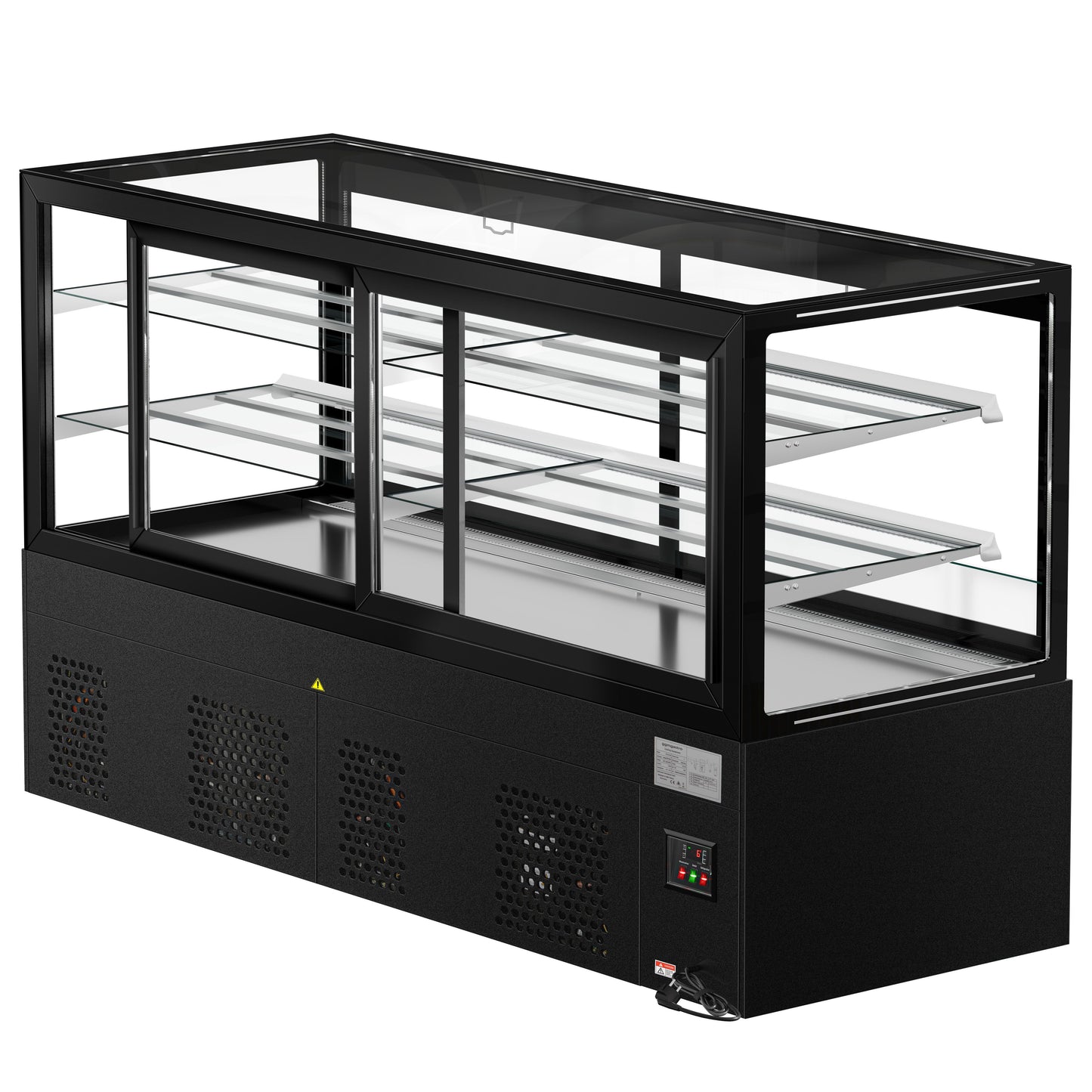 Refrigerated Pastry Display Case Double Glazing 710L Matt Black KTVOG207SM