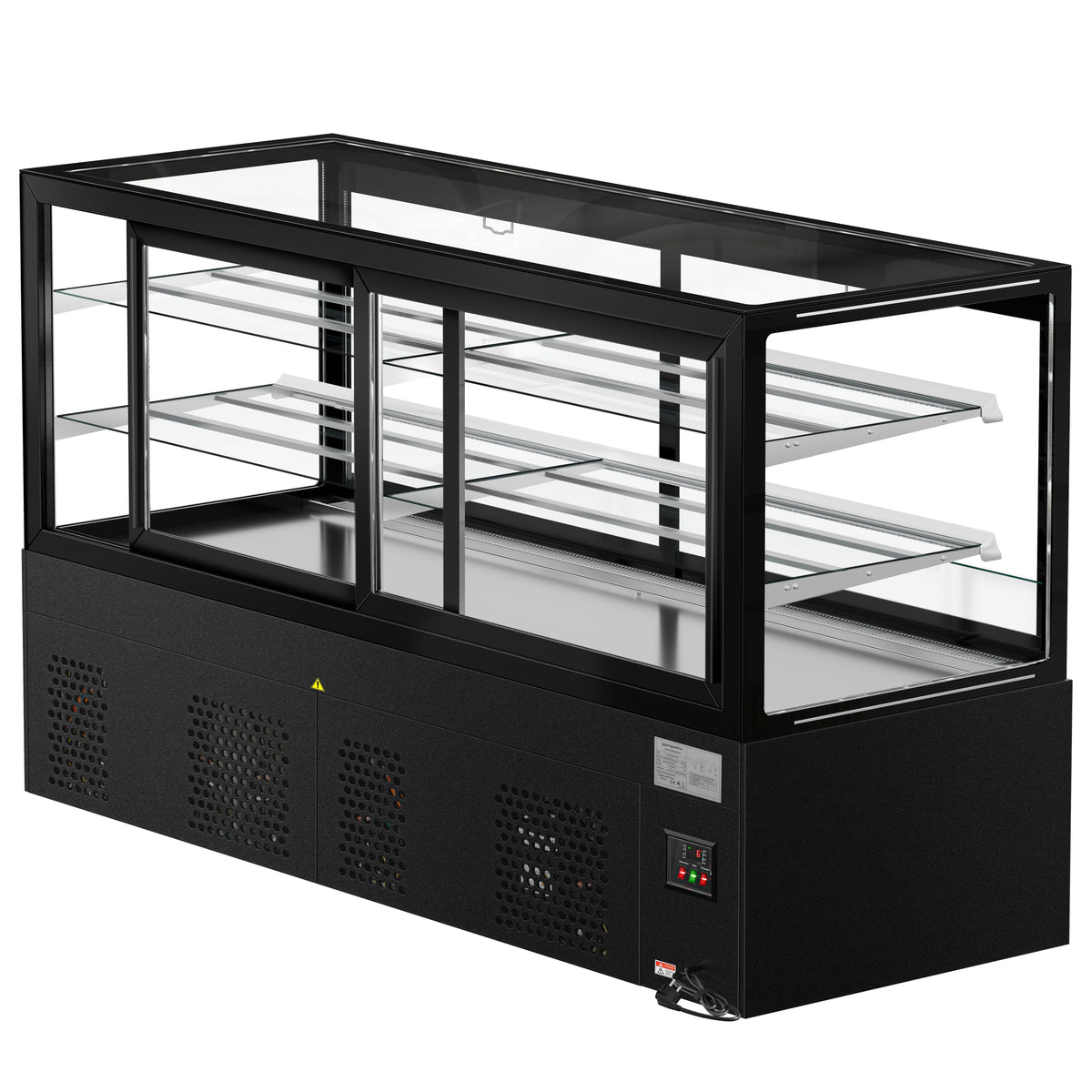 Refrigerated Pastry Display Case Double Glazing 710L Matt Black KTVOG207SM