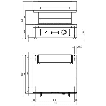 Commercial Electric Lift Salamander Grill 4.5kW 220V SMB60ES