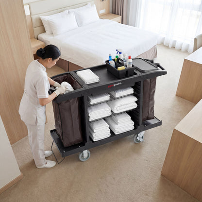 Commercial Housekeeping Cart 3 Shelves SWOBB