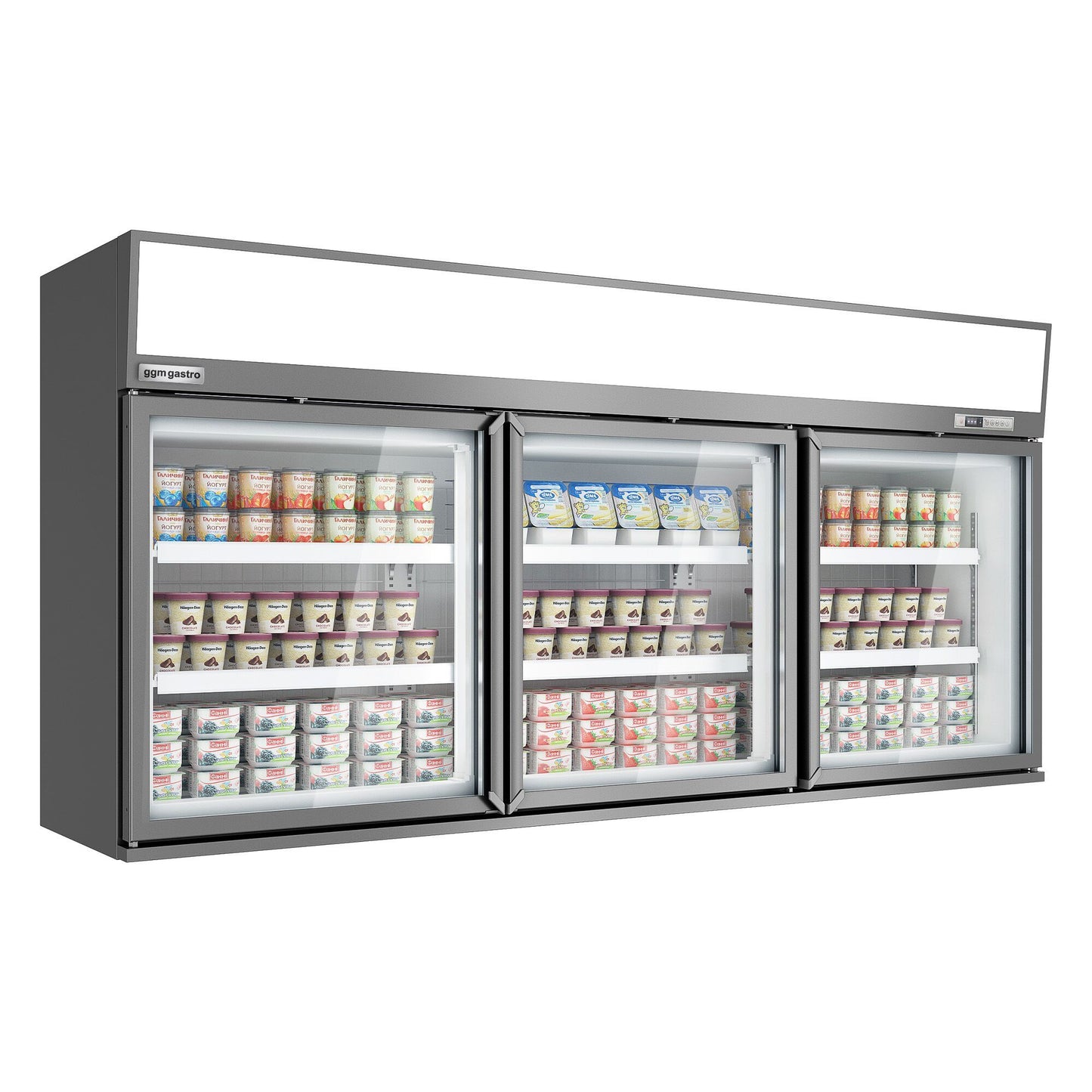 Supermarket Wall Freezer Display 2100mm 346L 820W Grey WTGIC3