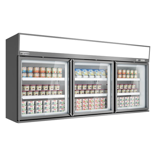 Supermarket Wall Freezer Display 2100mm 346L 820W Grey WTGIC3