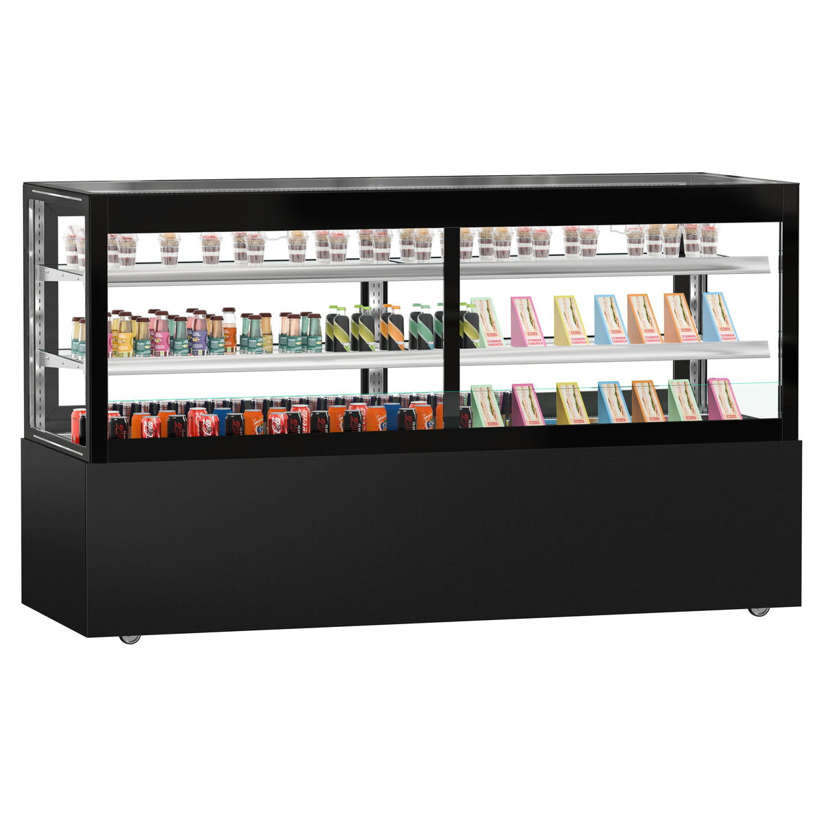 Refrigerated Pastry Display Case Double Glazing 710L Matt Black KTVOG207SM