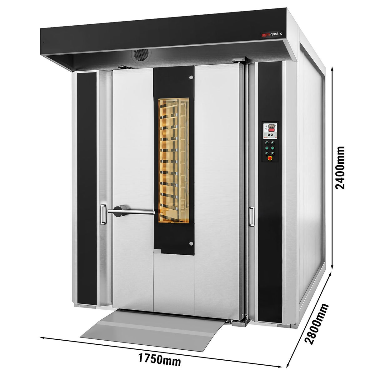 Commercial Rotary Bakery Convection Oven 1750x2800x2400mm