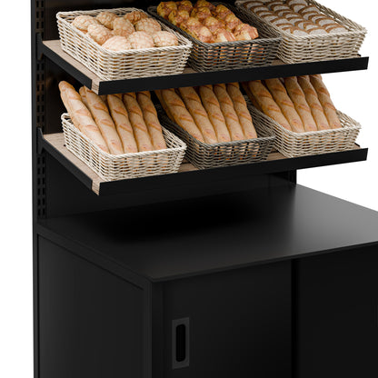 Bread Display Shelf 3 Shelves 900mm Black BRK900