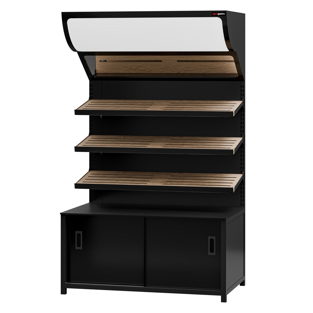 Bread Display Unit 3 Shelves Black 1200mm BRK1200