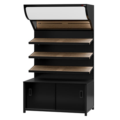 Bread Display Unit 3 Shelves Black 1200mm BRK1200