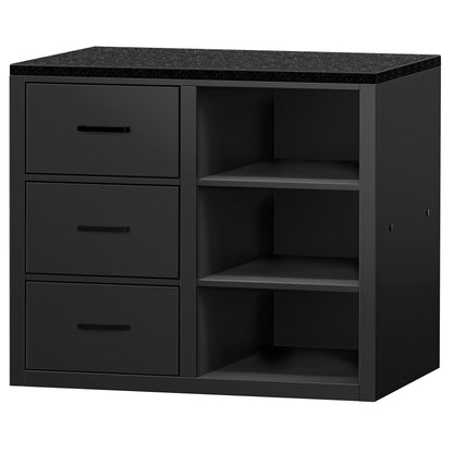 Cash Register Counter 3 Shelves Matt Black 1000mm KTKG107SM