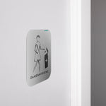 Female Hygiene Door Sign Silver Aluminium