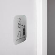 Female Hygiene Door Sign Silver Aluminium